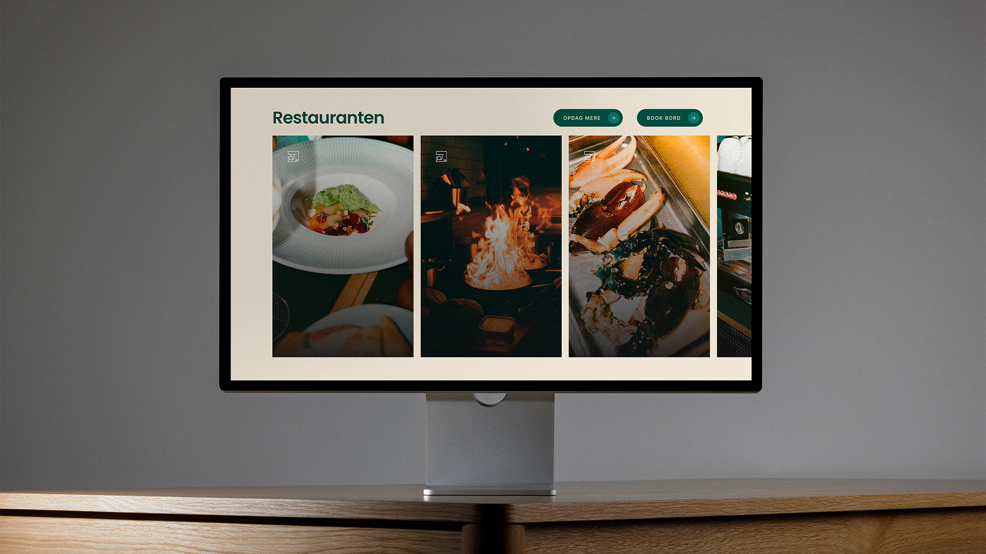 The restaurant page of the Vorupør Badehotel website on a desktop screen